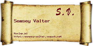 Semsey Valter névjegykártya